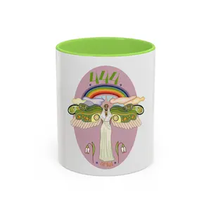 Archangel Ariel Colorful Mug, Angel Number Ceramic Mug, Spiritual Gift, Color Healing Gift