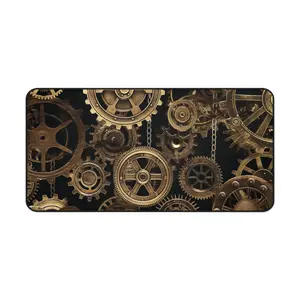 Vintage gears, gamer flair ️ This desk mat hits different non-slip rubber base rectangle large game mouse pad, glorious mousepad