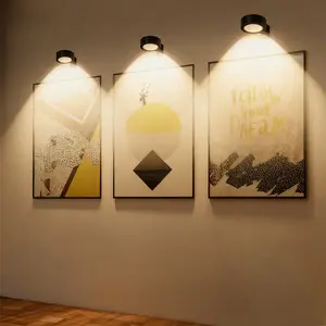 Wireless Picture Light with Remote Control, 3 Color Lighting, Adjustable Lighting and Dimmable, Battery Powered, Ideal for Commercial Art Exhibitions