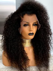 26-Inch Long T-Part Curly Lace Front Wig, 180 Density Pre-Styled Baby Hair, Heat Resistant No Glue Wig, All Seasons, Synthetic Lace Wigs