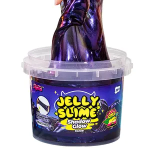 Slymu Jelly Slime Shadow Glow - Clear, Glitter, Purple, Sensory Fidget Toys, 4 Lbs, Stress Relief,  ASMR Toys, Bucket, Party Favors for Kids, Birthday Gifts for Girls and Boys, Goodie Bag Stuffers