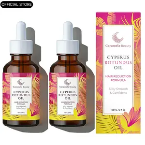 2x Caramela Beauty Cyperus Rotundus Oil - 60ml Natural Cyperus Rotundus Oil For Hair Removal, Moisturizing & Soothing Cyperus Oil For Reducing Body Hair Growth, Hair Removal Oil Ideal for All Skin Types