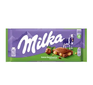 MILKA HAZELNUTS 100g chocolate bar