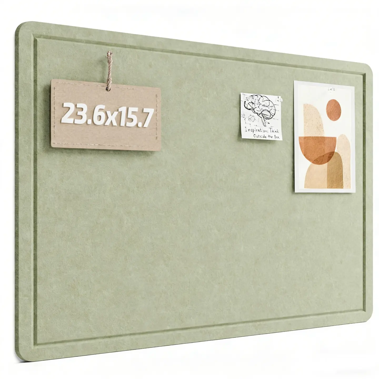 Large Felt Bulletin Board, 23.6" x 15.7" Cork Board Replacement with 8 Secure Removable Adhesive Tabs, Foldable Felt Pin Board for Home Office, Classroom, Bedroom, Wall Entry