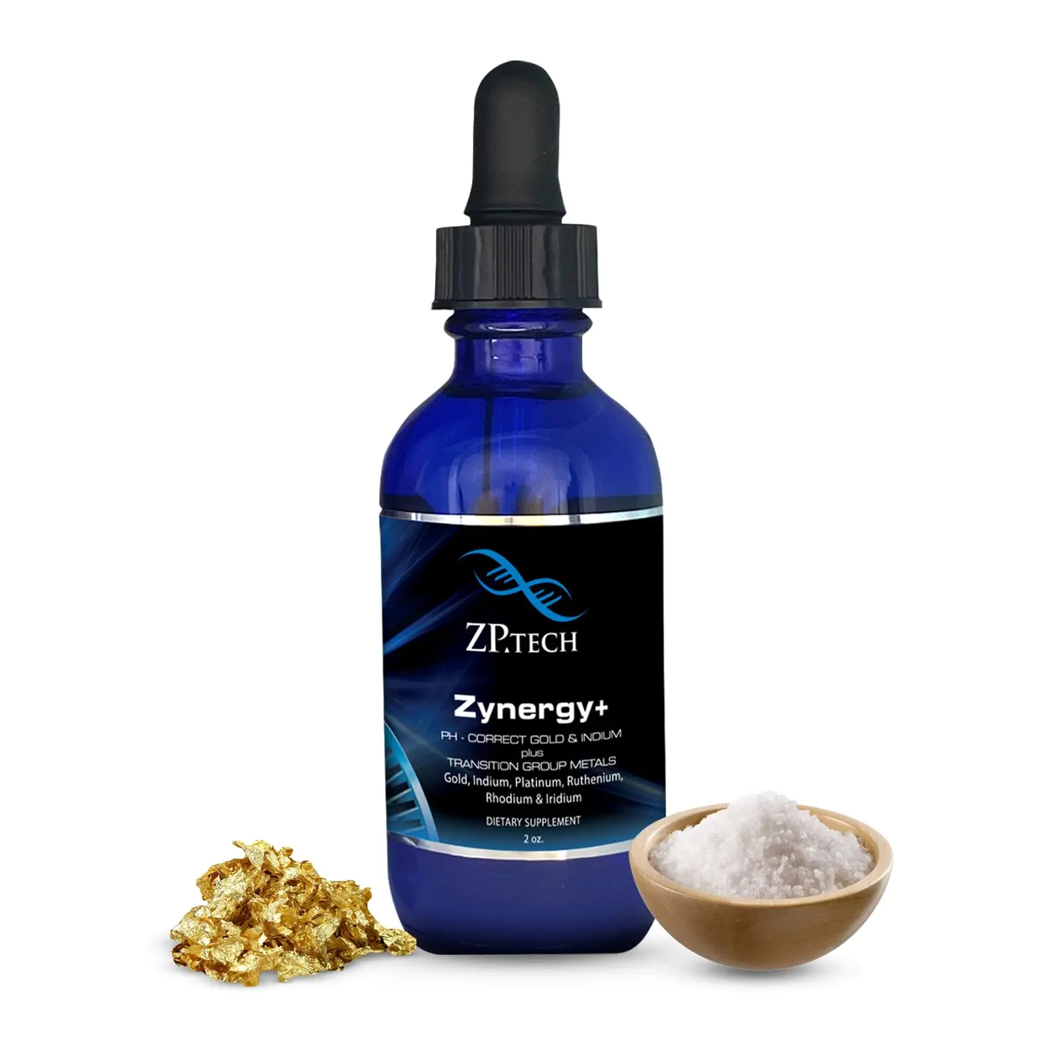 Zynergy Plus Colloidal Ormus Gold Liquid | All Natural, Pure Monoatomic 24k Food Grade Mineral Au & Indium | Ormus Gold Oil Supports Pineal Gland, Anti-Aging, Meditation, Yoga, Third Eye