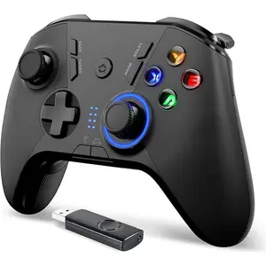 Wireless Gaming Controller for Windows PC/Steam Deck/PS3/Android TV BOX, Dual Vibrate Plug and Play Gamepad Joystick with 4 Customized Keys, Battery Up to 14 Hours, Work for Nintendo Switch