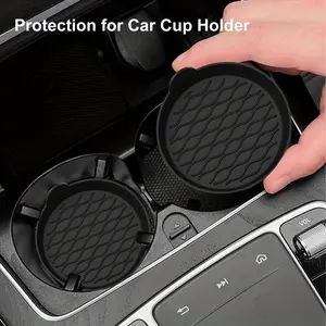 2 sets of car coasters for cup holders, silicone GM coasters, easy to clean, Universal Cup Holder