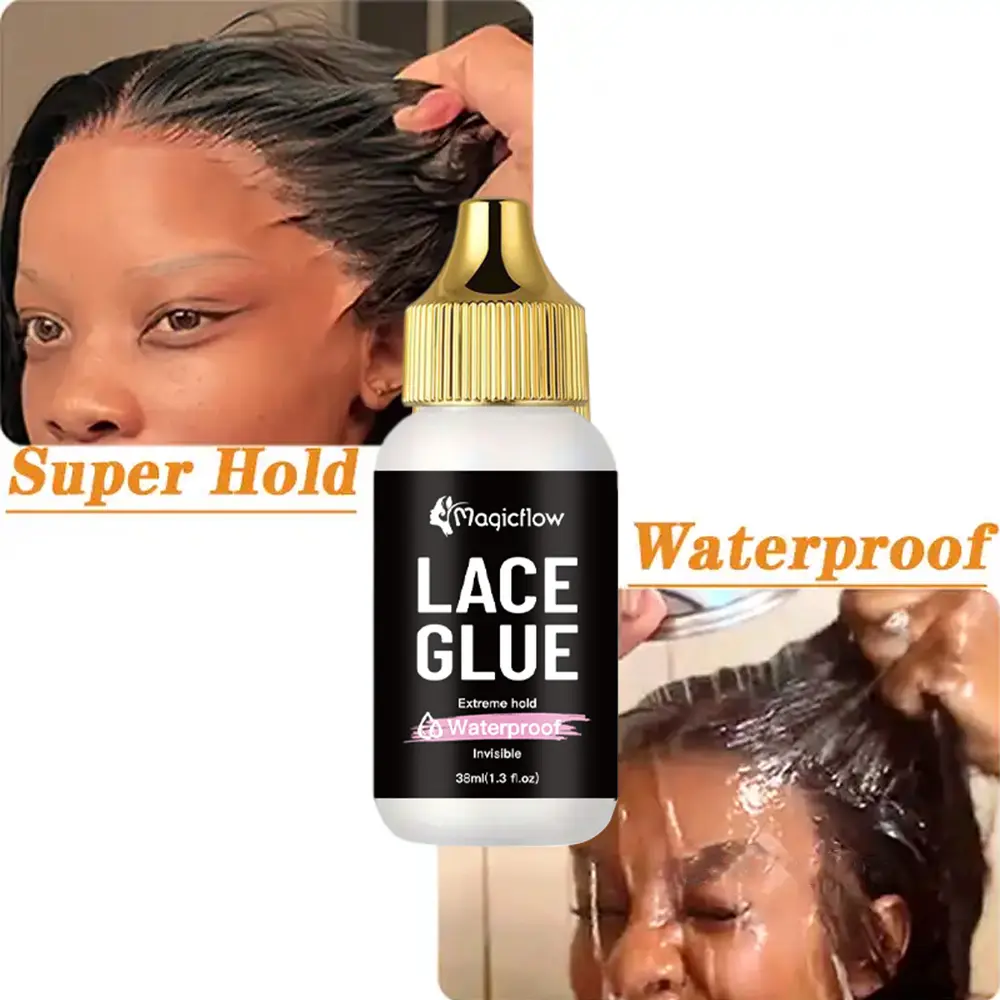 38ml/1.03fl.oz Waterproof Lace Wig Glue - Extremely Hold, Invisible, Quick Dry & Easy Removal - No Odor Premium Wig Adhesive for Wigs Hair Weave