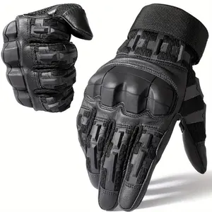 Men's Full Finger Touch Screen Gloves, Breathable Comfortable Gloves with Safety Wrist Strap, Outdoor Sports Gloves for Cycling, Hiking, Camping, Protective Gloves