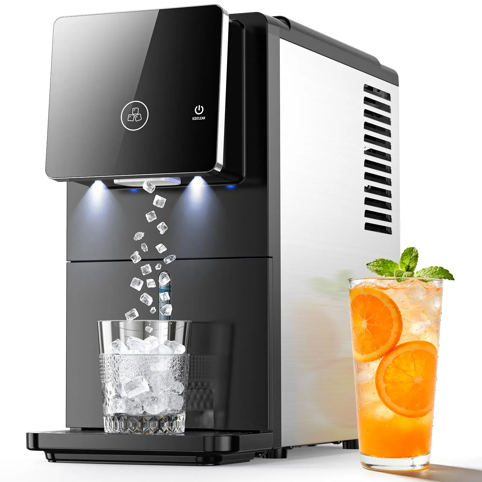 Cowsar Countertop Nugget Ice Maker, Self-Cleaning Portable Ice Machine, 33 lb/24H, 1.8L Water Tank, 1.5 lb Ice Storage, Touch Screen & Auto Ice Drop, for Home/Office/Kitchen