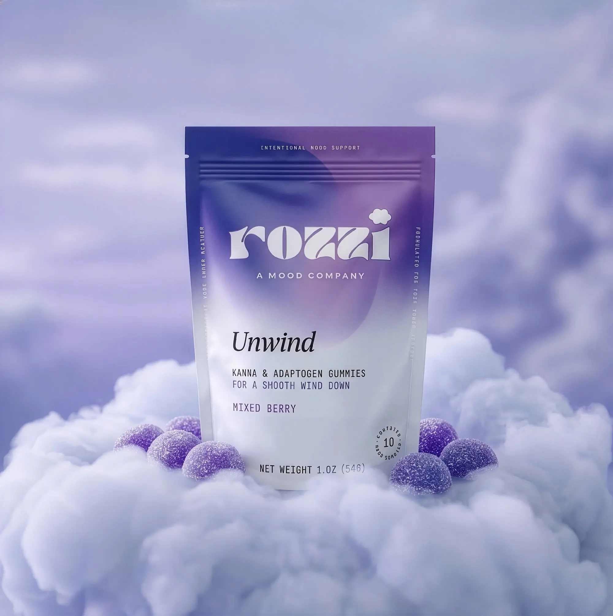 Rozzi All-Natural Healthcare Sleep Gummies - Stress-Reducing with Standardized Kanna, Organic Passionflower & Organic Lemon Balm, Non-GMO, Vegan, Low Sugar
