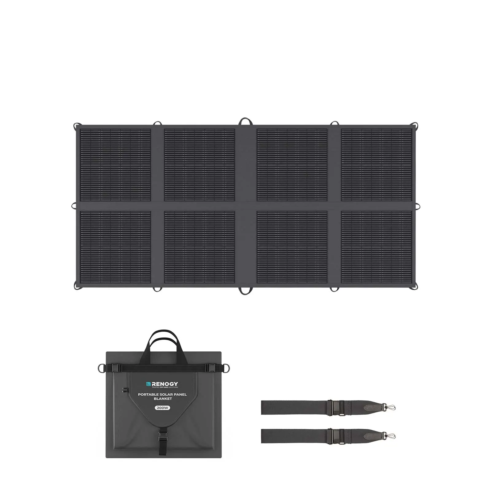 Renogy 200W Portable Solar Panel Blanket | 25% High-Efficiency N-Type Foldable Solar Charger, USB-A & Type-C Output for Camping, RV, Pickup Truck, Marine, Power Station