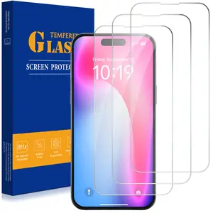 3pcs For iPhone 17 16 15 14 13 12 11 Pro Max X XR 8 7 6 HD Clear Tempered Glass Screen Protector
