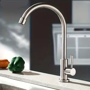 Stainless Steel Kitchen Faucet, Single Cold Water Faucet, Washbasin Dishwashing Sink Faucet, Household Kitchen Essentials