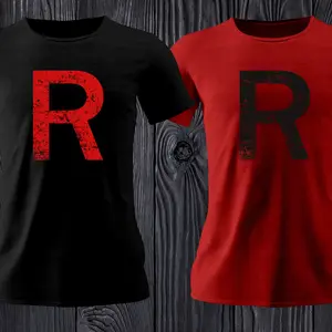 Team Rocket Shirt, Pokemon shirt, Game Shirt, Distressed Team Rocket Shirts Casual Menswear
