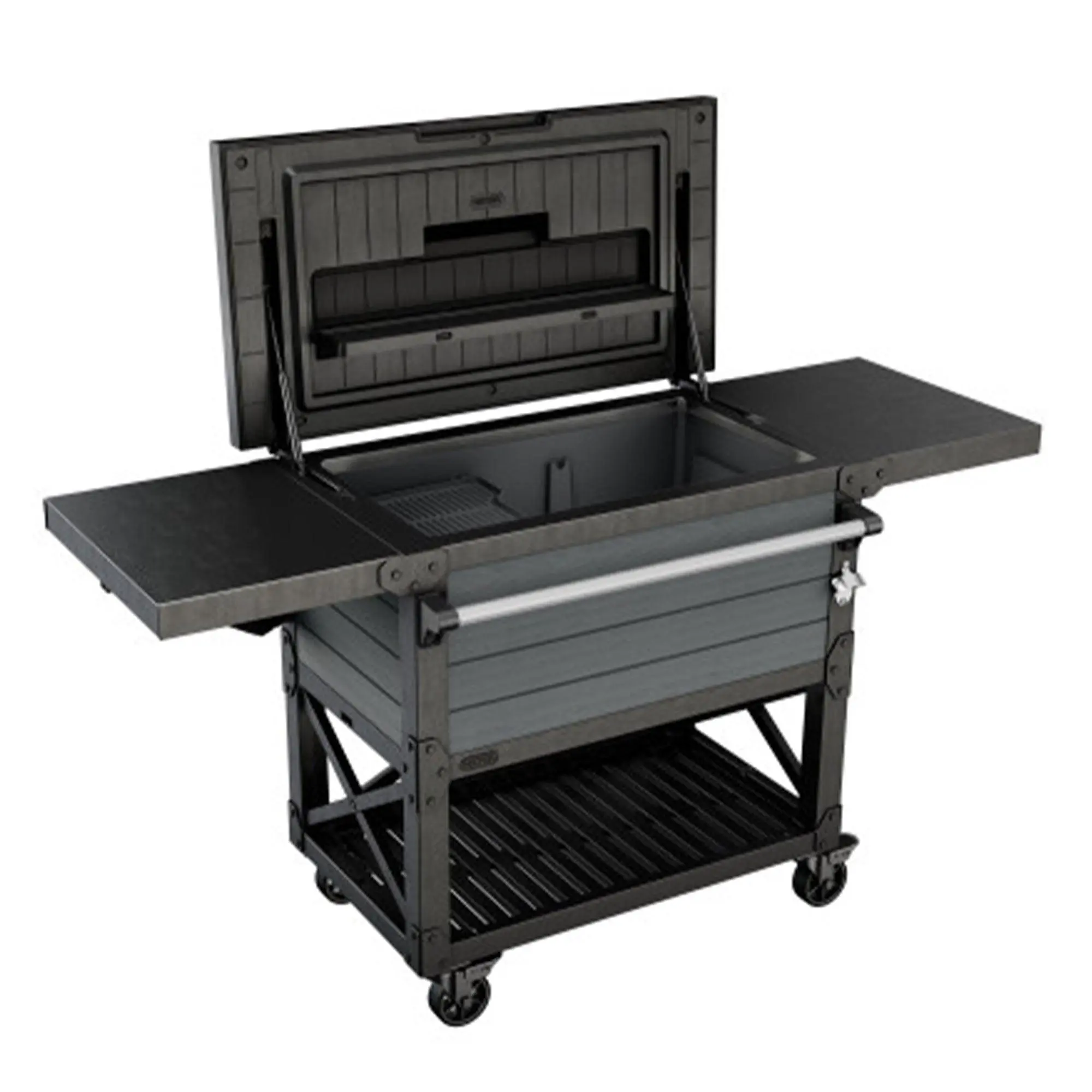 Keter KET-252172 Outdoor Rolling Patio Cooler and Insulated Beverage Cart, Gray Keter KET-252172 Outdoor Rolling Patio Cooler and Insulated Beverage Cart, Gray