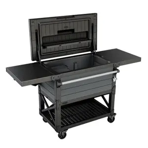 Keter KET-252172 Outdoor Rolling Patio Cooler and Insulated Beverage Cart, Gray Keter KET-252172 Outdoor Rolling Patio Cooler and Insulated Beverage Cart, Gray
