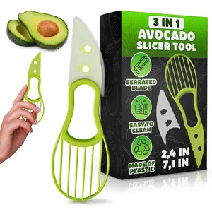 3-in-1 Avocado Slicer Tool – Cutter, Pitter & Scoop, Food-Grade Plastic Avocado Cutter with Ergonomic Handle for Easy Prep