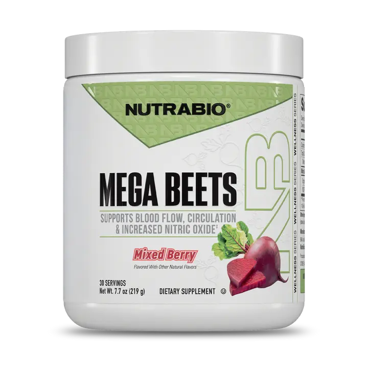 NutraBio Mega Beets Nitric Oxide Superfood | Advanced Circulatory Efficiency Powder | Patented NO3-T Endurance Engine