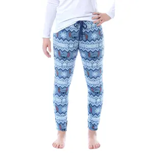 Disney Lilo And Stitch Juniors' Merry Stitchmas Plush Fleece Pajama Pants