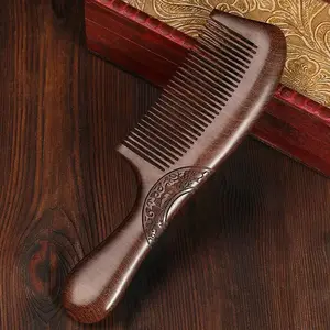 Durable Sandalwood Dual-Sided Comb for Hair Styling and Scalp Massage, Anti-Static Unisex Brush, Single Item Pack