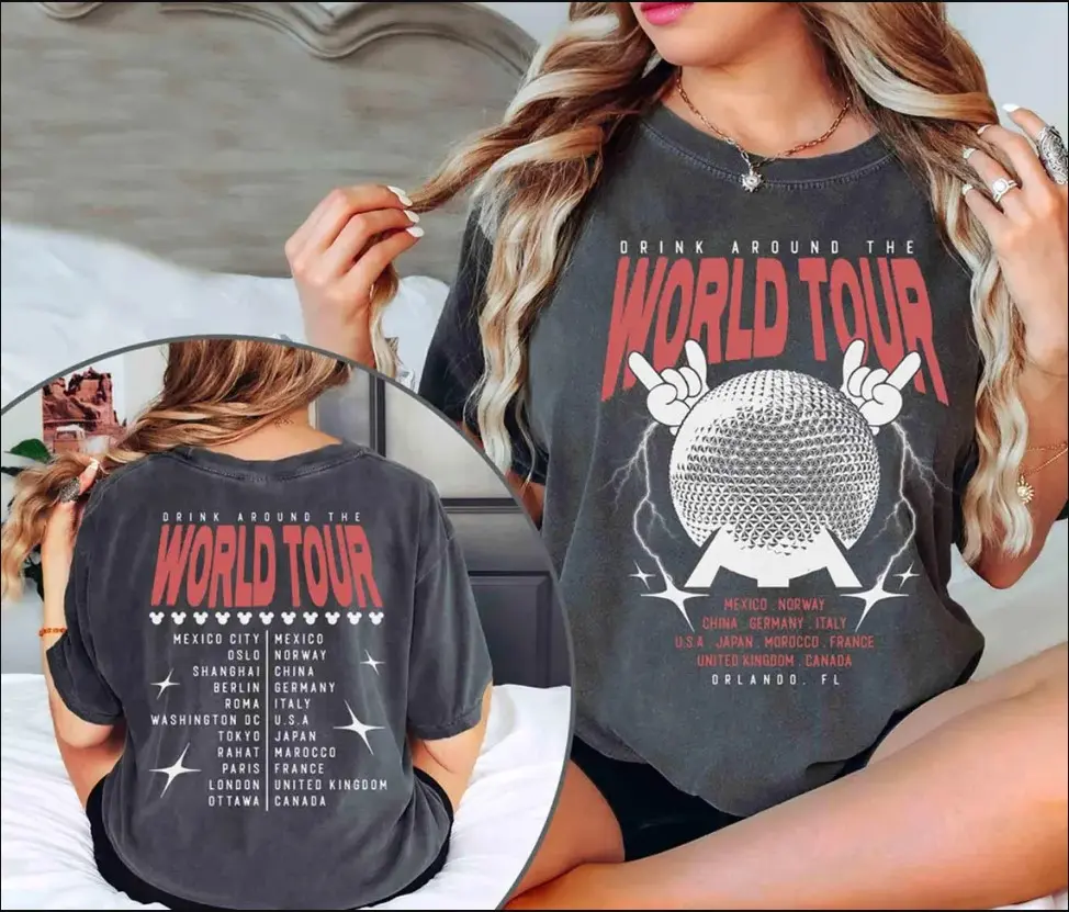 Two Sided Epcot World Tour Shirt, Drink Around The World Shirt, Group Trip Shirt, Epcot World Shirt, Epcot Drink Around the World Sweatshirt Hoodie