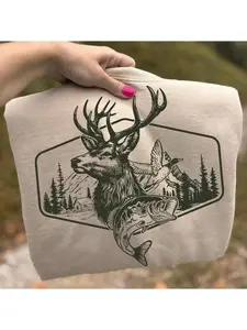 Unisex Comfort Colors Wildlife Hunting Deer Bass Duck Mountians Graphic T-Shirt