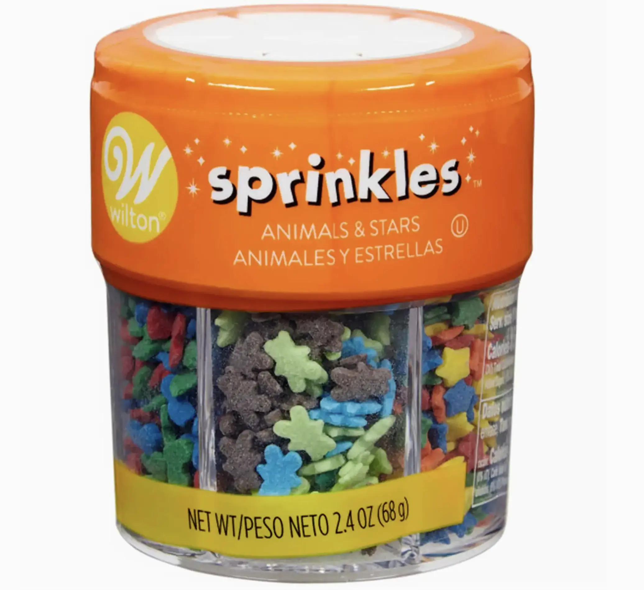 Wilton Animals & Stars Sprinkles Bright Baking Supplies 2.4 oz