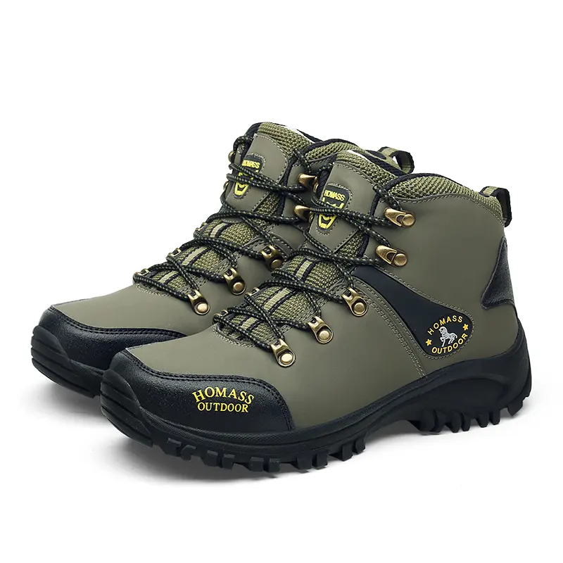 Men's High-Top Hiking Style Shoes - Durable Outdoor Trekking Footwear with Boost Performance for Athletic Running and Casual Hiking, Casual Hiking Footwear