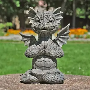 Meditation Dragon Design Ornament, Resin Crafts, Outdoor Courtyard Home Decoration, Desktop Decoration for Home Office