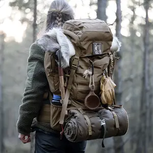 Mardingtop 60L Large Capacity Military Tactical Backpack Hiking Casual Travel Backpack Army Rucksack Assault Pack For Men Camping Adventuring Outdoor Durable Gear With Molle system Webbing Internal Frame Rucksack