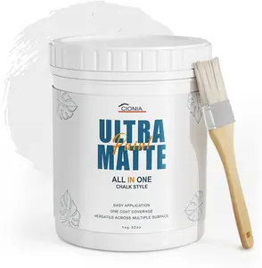Ultra Matte Chalk Style Paint - Eco-Friendly Quick-Dry Formula for Furniture Home Decor Crafts - All-in-One Tool Set with Primer Topcoat Brush