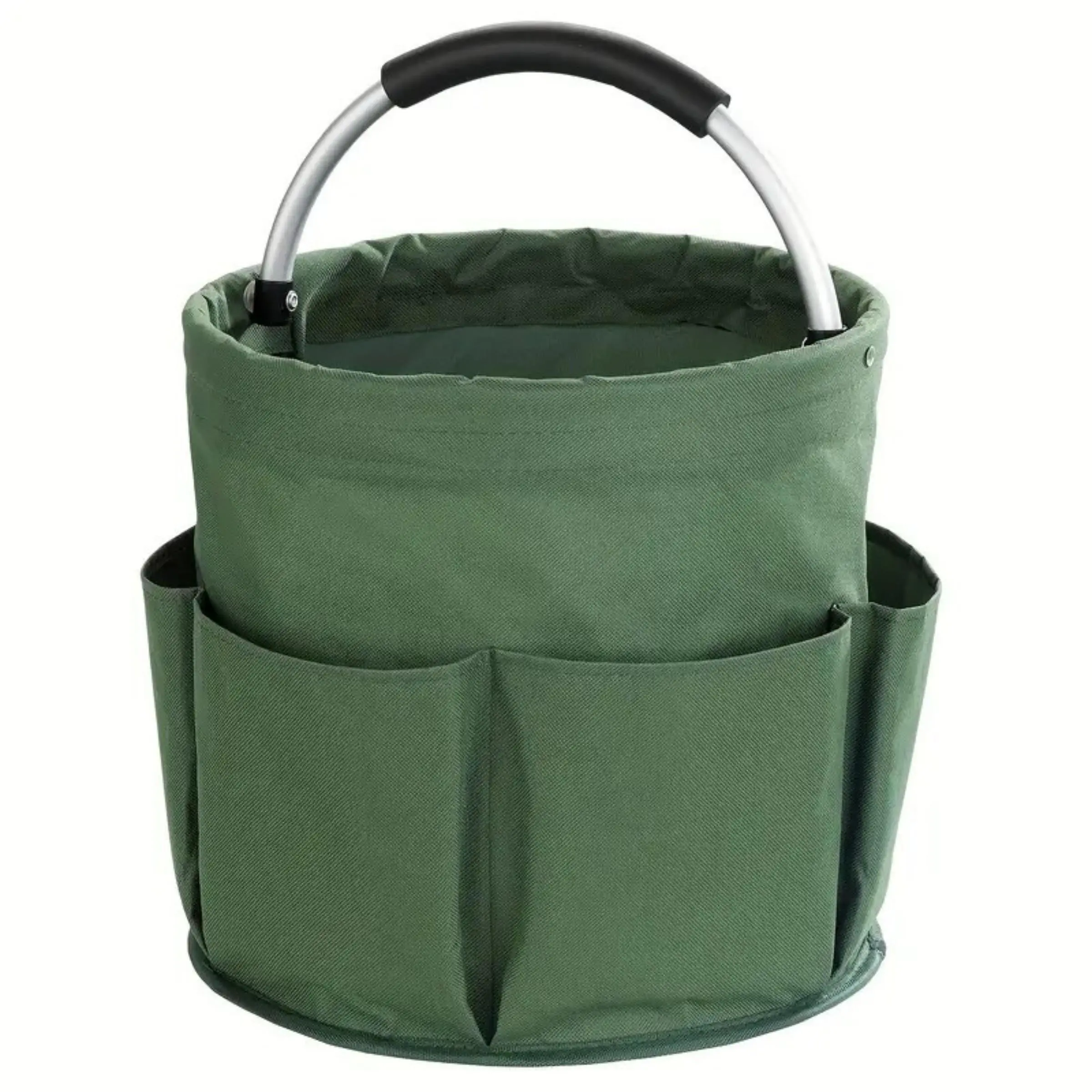 Oxford Cloth Bucket Tool Organizer Bag, Foldable Garden Tool Storage Bag with 6 Compartments & Large Central Compartment, Gardening Accessory for Home