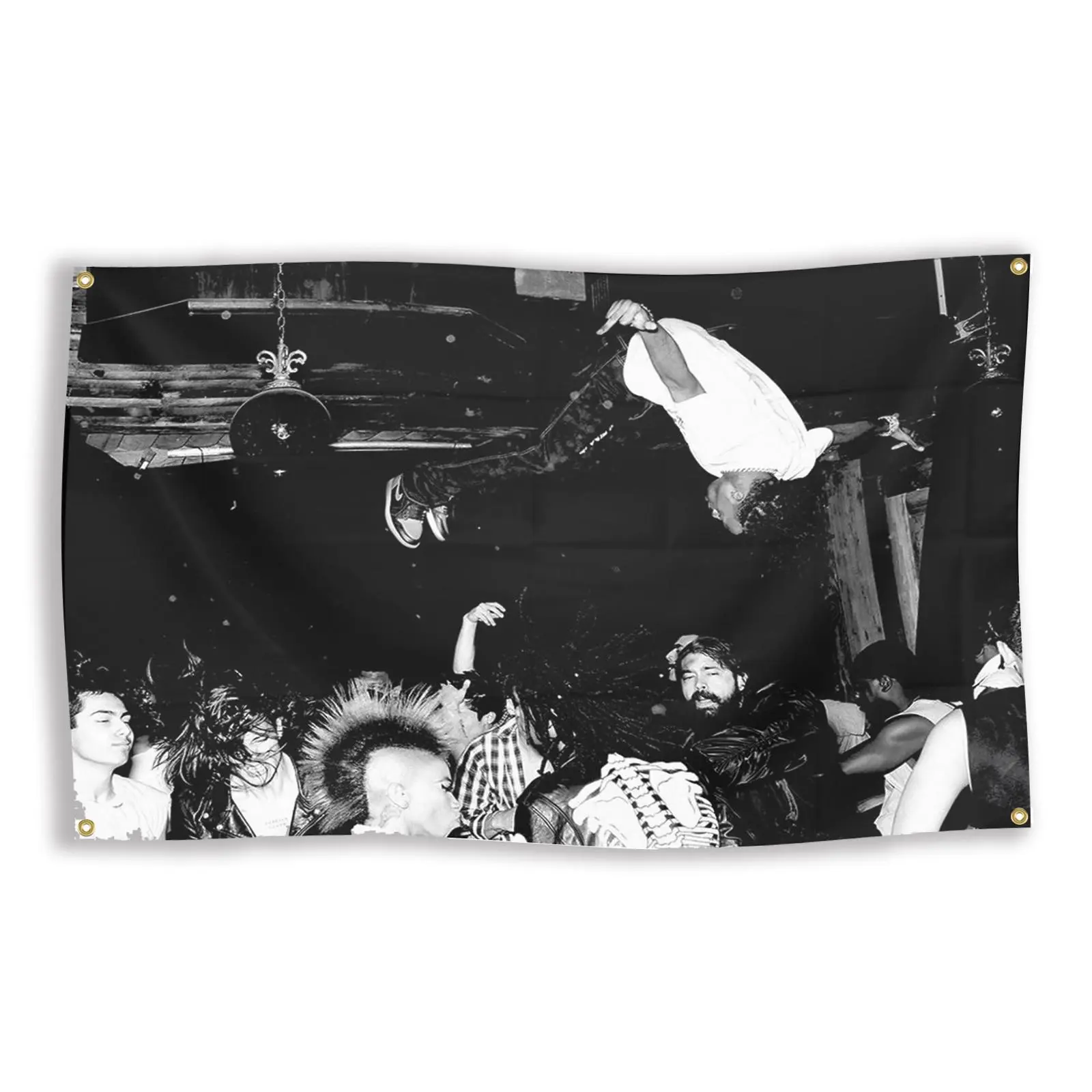 Punk Rock Concert Flag & Music Band Banner, Decorative Tapestry Wall Mural, Wall Hanging Decor for Home, Living Room & Bedroom, Vintage Room Decoration, Durable Material