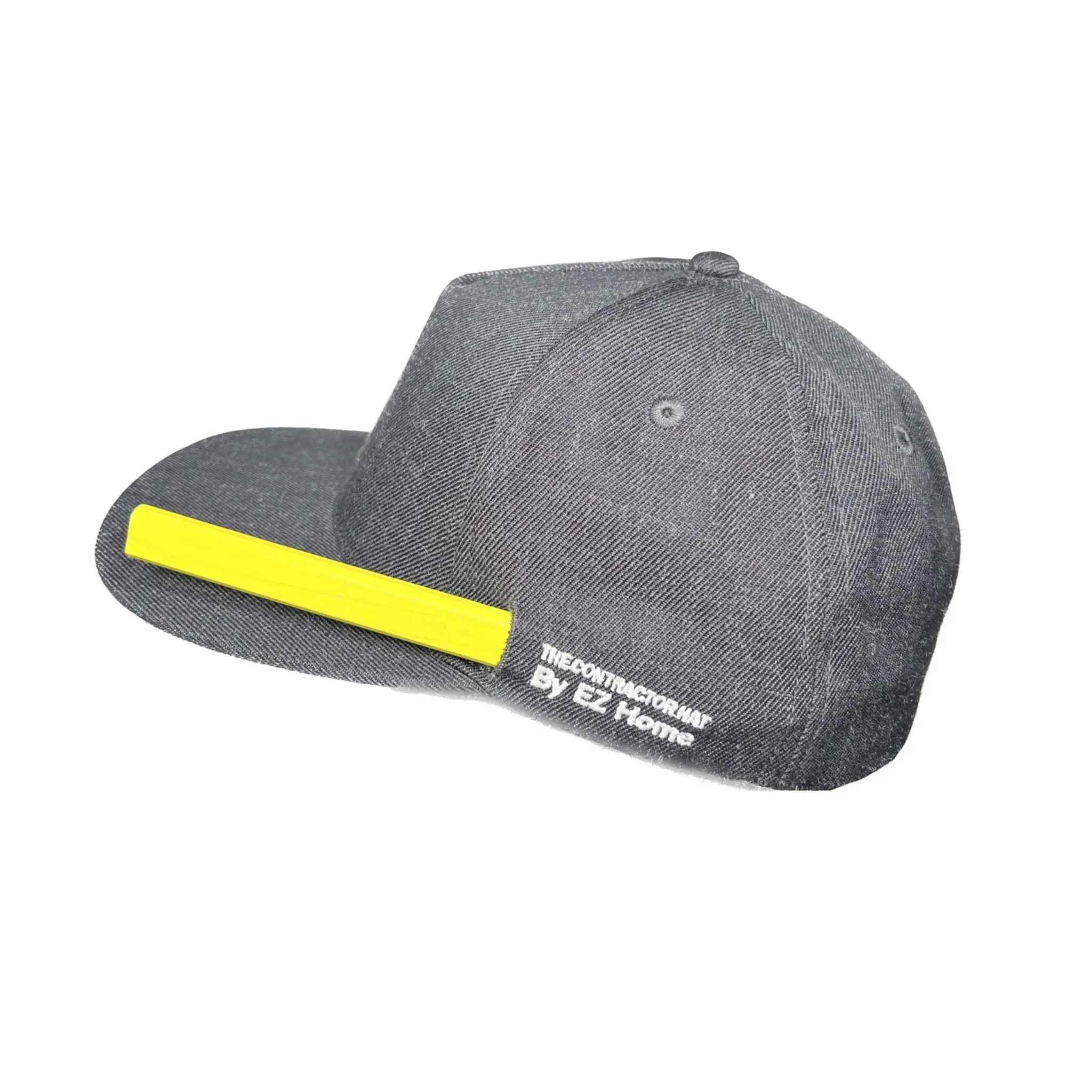 Unisex High-Quality Multifunctional 2.0 LED Fitted Baseball Cap for Teens, Contractor Hat with Waterproof Pocket, Pencil Slots, USB Rechargeable LED Light, Suitable for Job Sites, Charcoal Grey/Light Grey