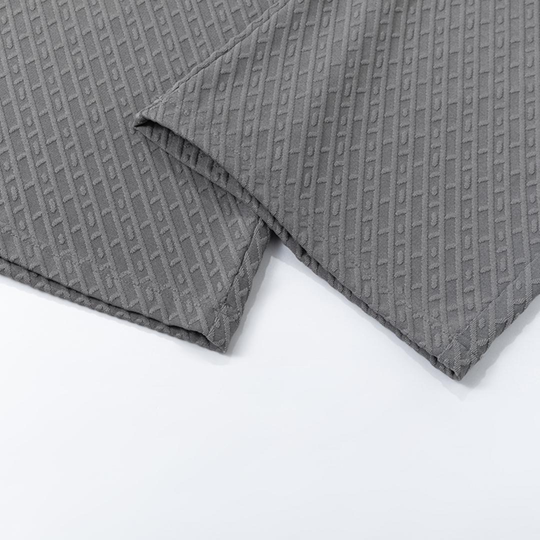 Plus-size men's straight-leg twill jacquard casual trousers, street style loose wide-leg athletic pants