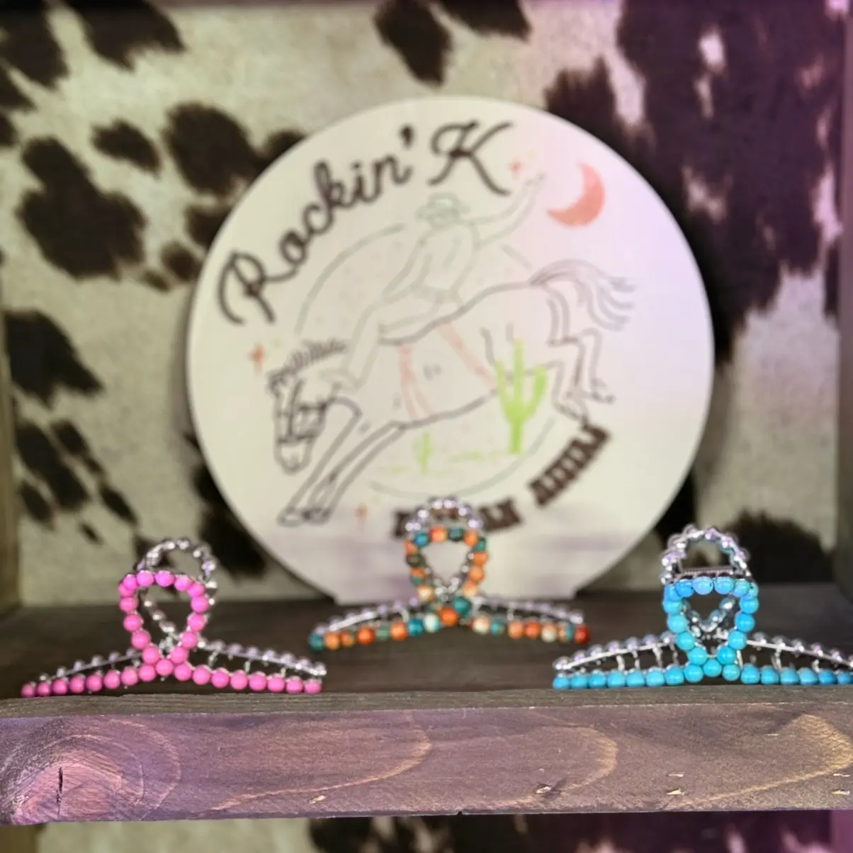 Custom stone metal nonslip claw clip