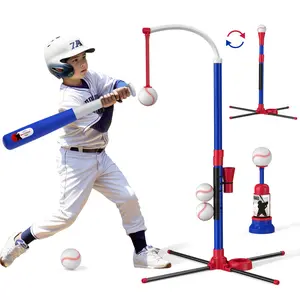 HYES 3-in-1 Baseball Set for Kids 3+ - Tee Ball Stand, Hanging Tee, Ball Launcher and 6 Softballs - Adjustable Hei Easter Giftsght, Indoor/Outdoor Sport Gifts for Boys Girls, kids outdoor play Summervibes  tiktokshopspringg outdoorfun