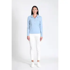 JPK Court Top Peri - Silky-Soft Stretch Fabric Long-Sleeve Button-Up Top with Polished Collar for Elevated Casual Look