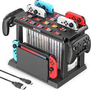 Switch Organizer Station with Controller Charger, Charging Dock for Nintendo Switch & OLED Joycons, Storage for Games, TV Dock, Pro Controller, Accessory Kits Kytok