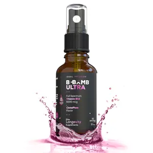 B-BOMB ULTRA Triple Blend Vitamin B12 Sublingual Liquid CinnaPlum Flavor 5000mcg Bioactive B12 Supplement for Optimum Health & Fitness