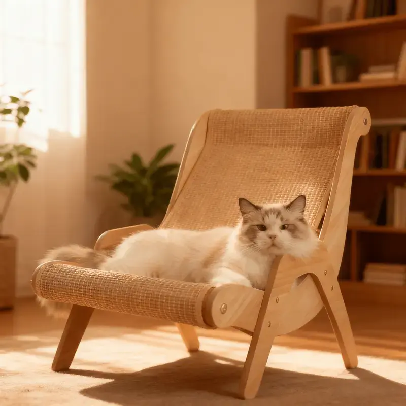 Extra Large Sisal Cat Scratching Bed, Nartural Sisal Wear-resisitant Cat Scratcher, Cat Paw Pad for Large Cats, Cat Scratching Board Protects Cat From Scratching, Wooden Cat Home Furniture