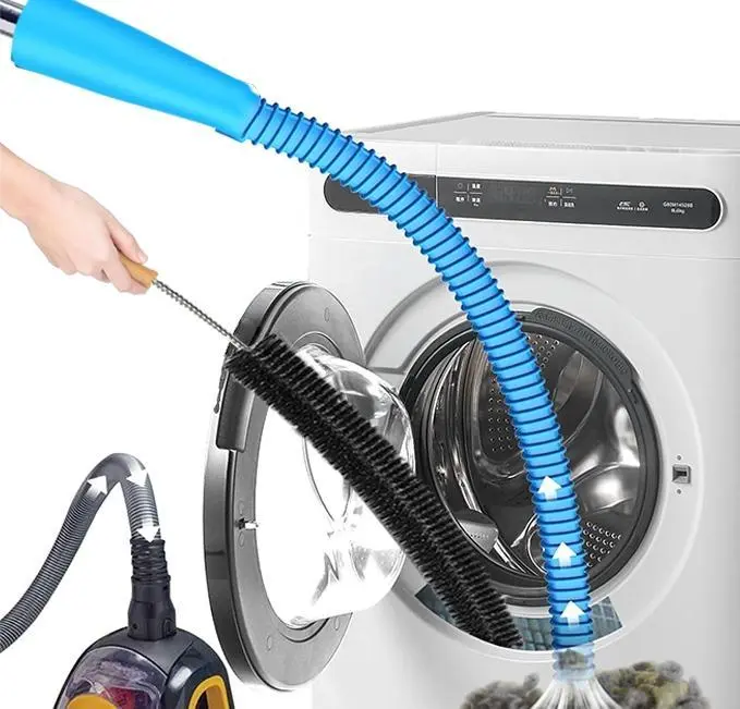 2 Pieces Dryer Vent Cleaner Kit Compatible with Most Vacuum Cleaner, Dryer Lint Brush and Vacuum Hose Attachment with Universal Connector, Quickly Lint Remover