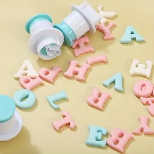 10/26pcs Alphabet and Numbers Cookie Fondant Cutters, Biscuits Molds, Fondant Cakes Plastic Molds, Cake Decorating Kit