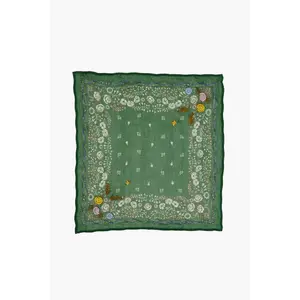 Embroidered Floral Bandana English Ivy