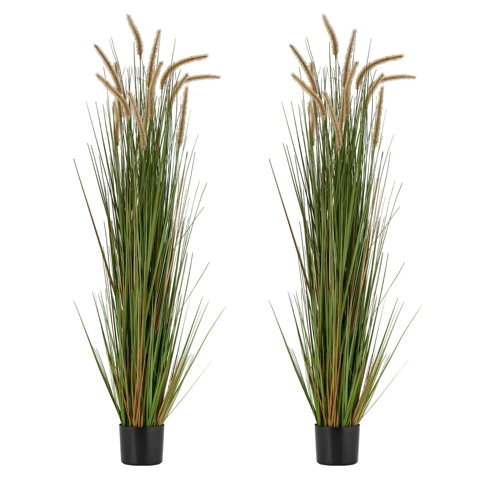 【DealsForYouDays】VEVOR Artificial Grass Plant, 2 Pack 59 inch Horsetail Reed Grass in Pot, Premium PVC Faux Fake Greenery Shrubs Plant for Indoor Outdoor House Home Garden Office Room Décor, Housewarming, Green Home Decoration Lightweight