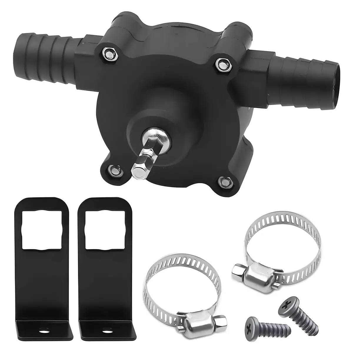 High-Flow Electric Manual Drill Pump,Hand Drill Water Transfer Pump, Mini Electric Fluid Transfer Pump For Oil, Gasoline & Diesel, Non-Electric Pump with Quick Flow Rate & Hose Connectors for Home, Garage & Outdoor Use Hand Fuel Pump