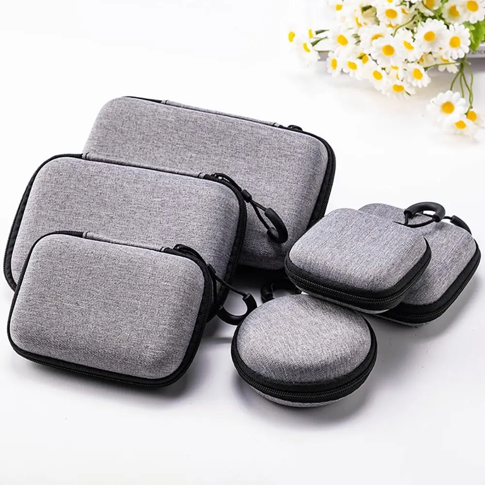 1Pcs Mini EVA Storage Bag Pouch Carrying Bag Travel Organizer Bag Travel Zipper Pouches Zipper Earphone Case For Airpod Earphone/Phone/Charging Cable Digital Accessories Travel Organization Pouch