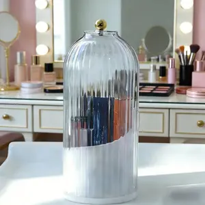 Dustproof Toothbrush Holders with Cover, Toothbrush Storage, Rotating Electric Toothbrush and Toothpaste Holder for Bathroom Countertop, 3 Slots Transparent Makeup Brushes Organizer for Vanity Makeup Brushes Holder.Christmas gift