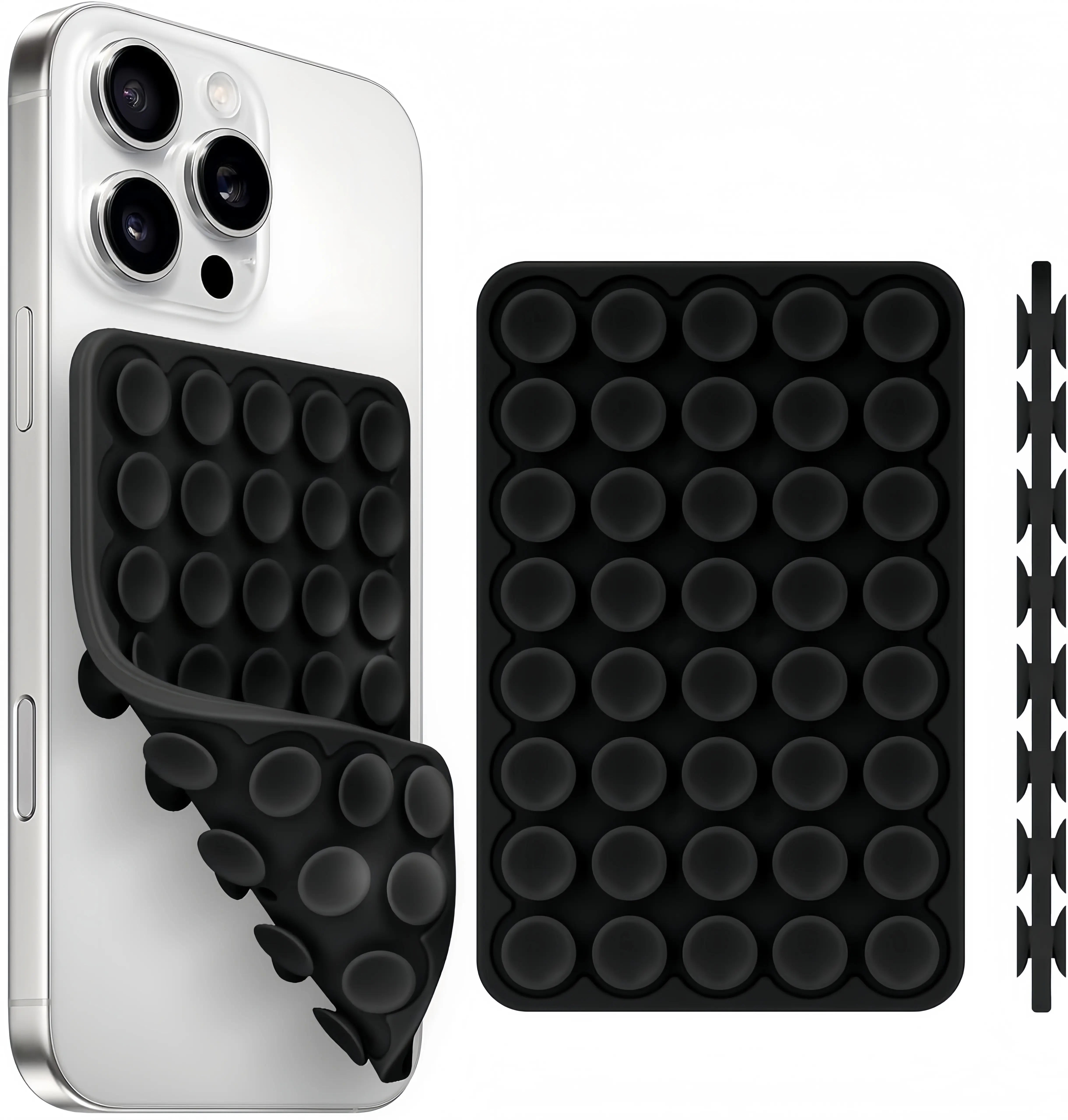 Silicone Suction Cup Double-Sided Multipurpose Smartphone Stand - Universal Cellphone Mount, Adhesive-Free, Multi-Surface Grip, Strong Non-Slip Mobile Accessory for Selfies, Videos (Fits iPhone & Android), Multipurpose Phone Holder, Nonslip, Accessories,,
